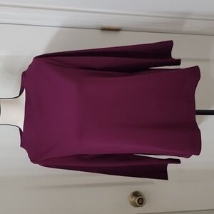 Liviana Conti Size 42 Eggplant Purple Colored Mock-Ish Neck Top, EUC